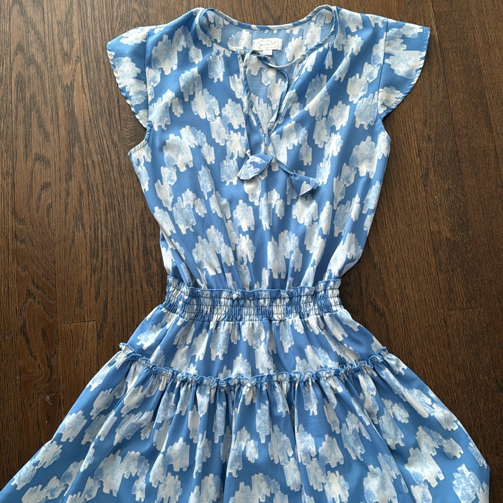 Boutique dress, gorgeous blue and white